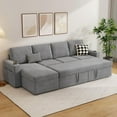 thumbnail image 3 of Akaber Sofa Bed, 103" L-Shaped Sectional Sleeper Sofa with Storage Chaise, Pull Out Couch, Cup Holders, Side Pockets, 3 of 8