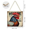 thumbnail image 2 of Funny Rooster Wood Hanging Sign, Wood Wall Art, Funny Bathroom Wood Decor Sign, Rustic Wall Art for Bedroom Living Room 12x12 Inches, 2 of 8