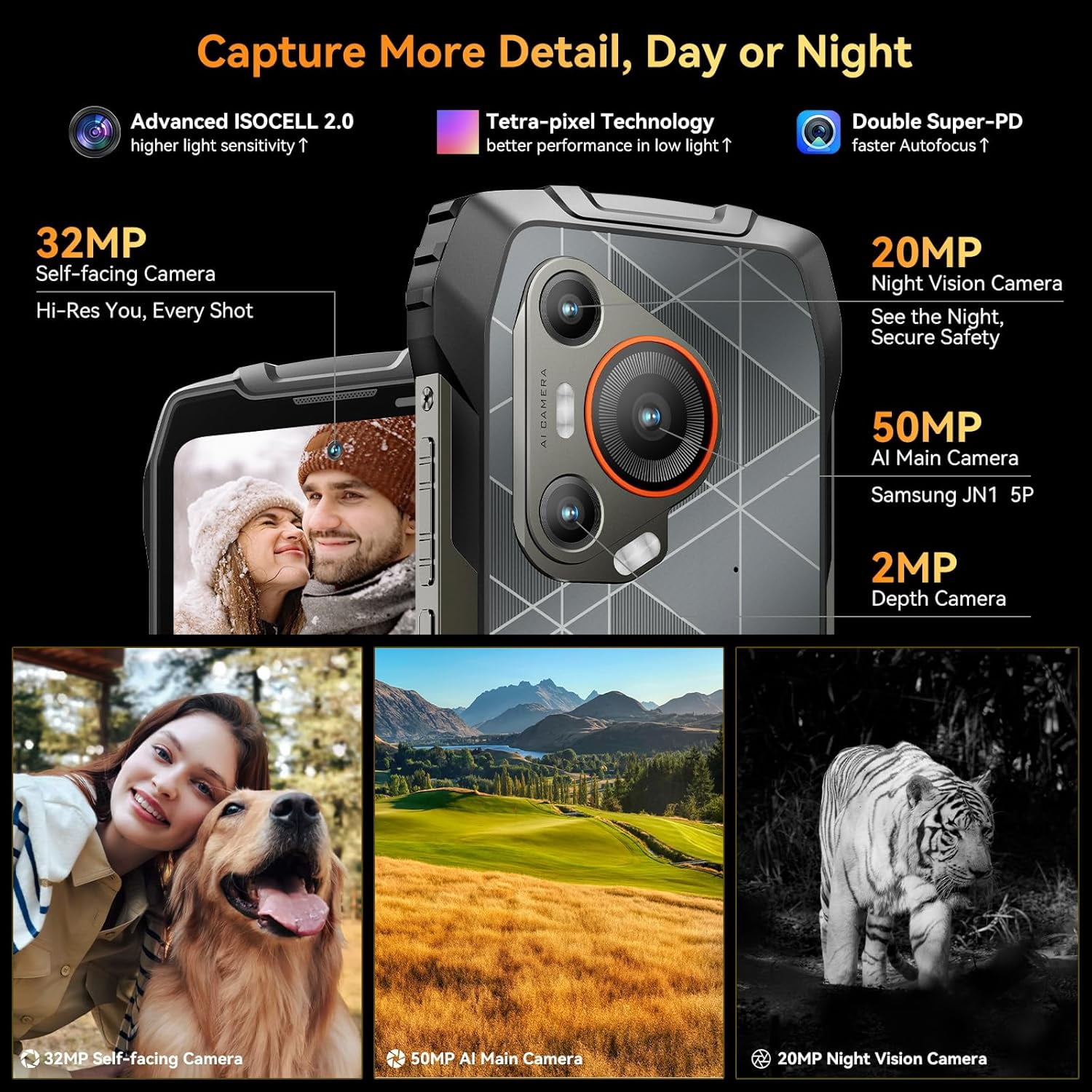 Blackview BL7000 AI 5G Rugged Phone Android 15, 24GB 256GB/2TB MTK Dimensity 6300