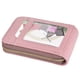 thumbnail image 2 of Monedero pequeño y elegante para tarjetas de identificación y crédito, billetera antimagnética con cremallera de color rosa, 2 of 8