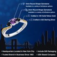 thumbnail image 2 of Gem Stone King 925 Sterling Silver Purple Amethyst Black Onyx and White Lab Grown Diamond 3 Stone Engagement Ring for Women (0.48 Cttw, Gemstone February Birthstone, Size 7), 2 of 6