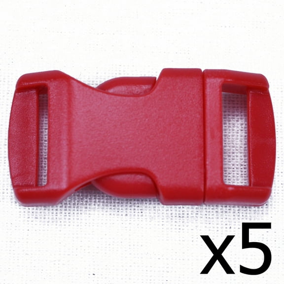 Red 1/2 Inch Buckle - 5 pack - Great for Paracord