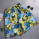 thumbnail image 1 of Pantalones cortos de baño de talla grande para hombre, Shorts de playa con estampado de flores, azul, para gimnasio, surf, 2023 Fivean unisex, 1 of 2