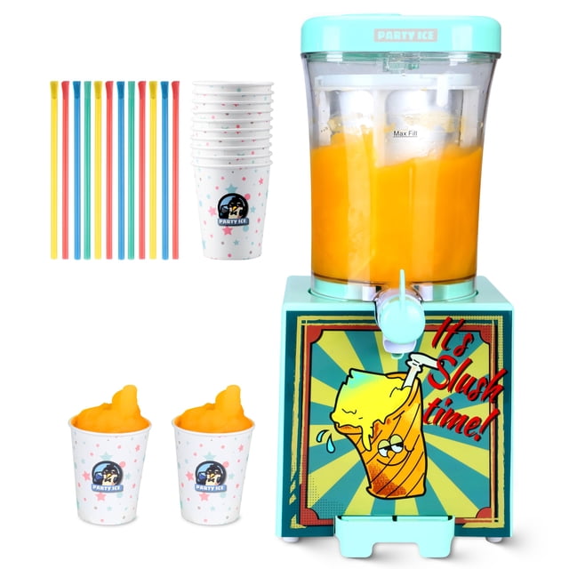 Hielo para fiestas de Slushie Machine para el hogar con 10 tazas y pajitas