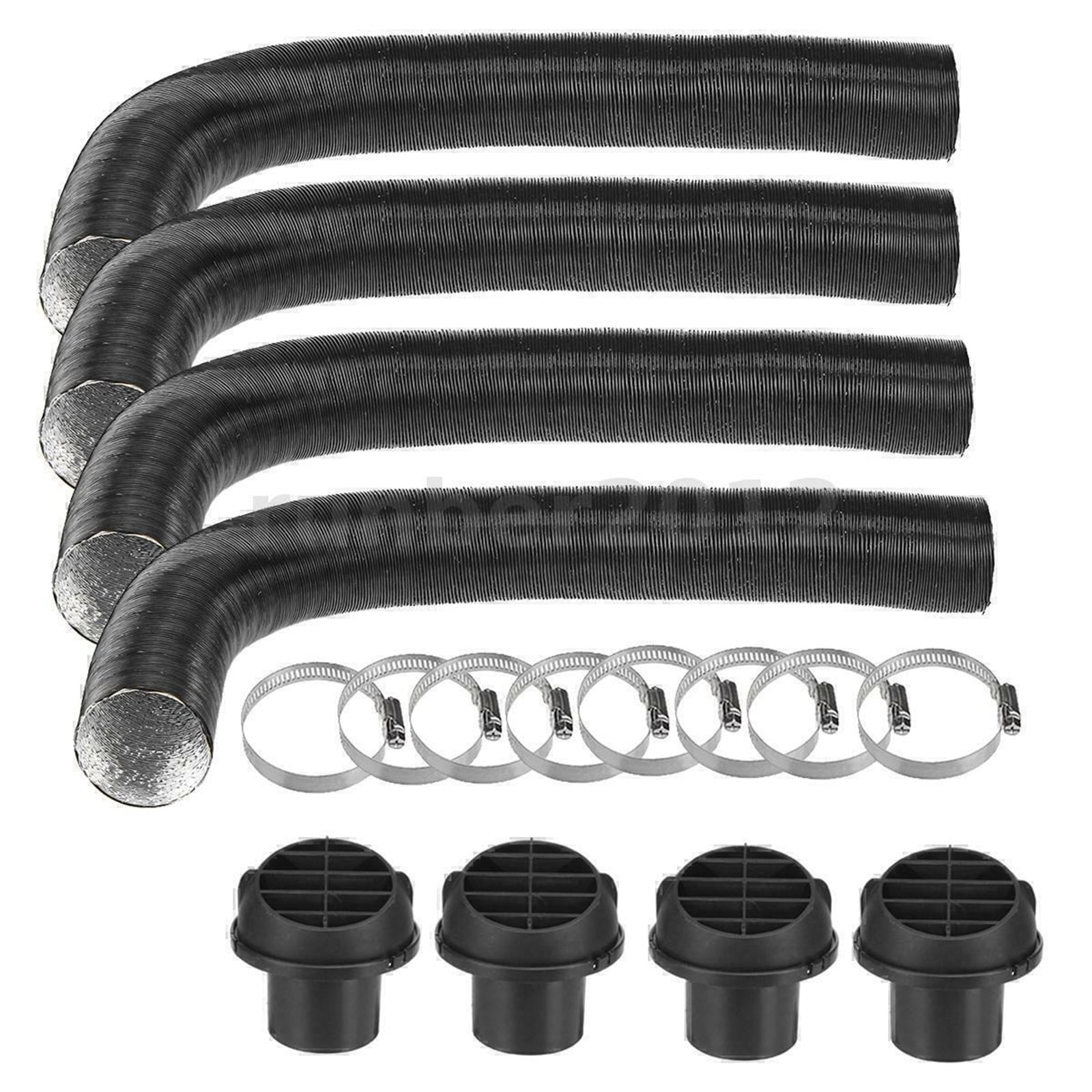 4 Pack 42mm Heater Duct Pipe Kit for Air Diesel Heater with 4 Vent Outlets and 8 Clamps Extendable Tube 38cm to 80cm for Car Truck RV