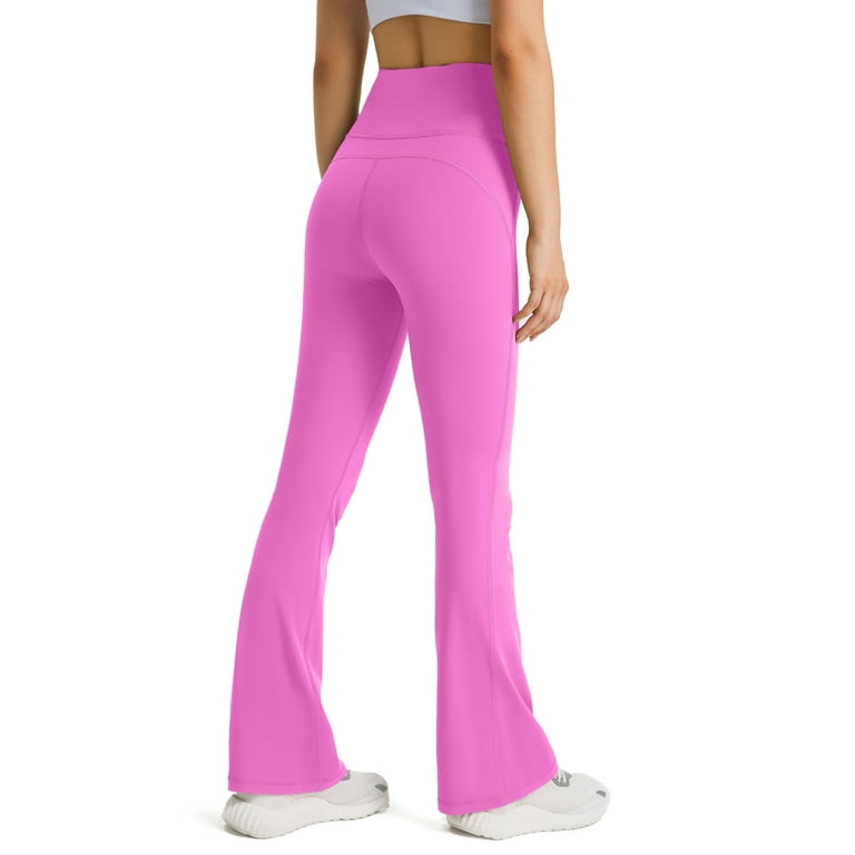 YAMOM Flare Leggings Crossover Bootcut Pants with Pockets High Waisted  Casual Workout Yoga Pants for Women, #1 Pink With Pocket-31 Inseam, Medium  : : Clothing, Shoes & Accessories