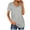 Gray womens tops summer, variant on USSUMA Womens Plus Tops and T-Shirts - Short Sleeve Tops for Women Casual V Neck Tops Short Puff Sleeve Solid Color Pullover Blouse Loose Casual Summer T-shirt 2022 Beach