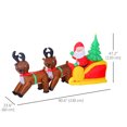thumbnail image 3 of HOMCOM 7ft Inflatable Christmas Santa in Sleigh Reindeer LED Lighted Decoration, 3 of 10