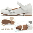 thumbnail image 2 of DADAWEN Girls Dress Shoes Mary Jane Low Heel Shoes for Toddlers Perfect for Weddings Parties and School White Size 11, 2 of 6
