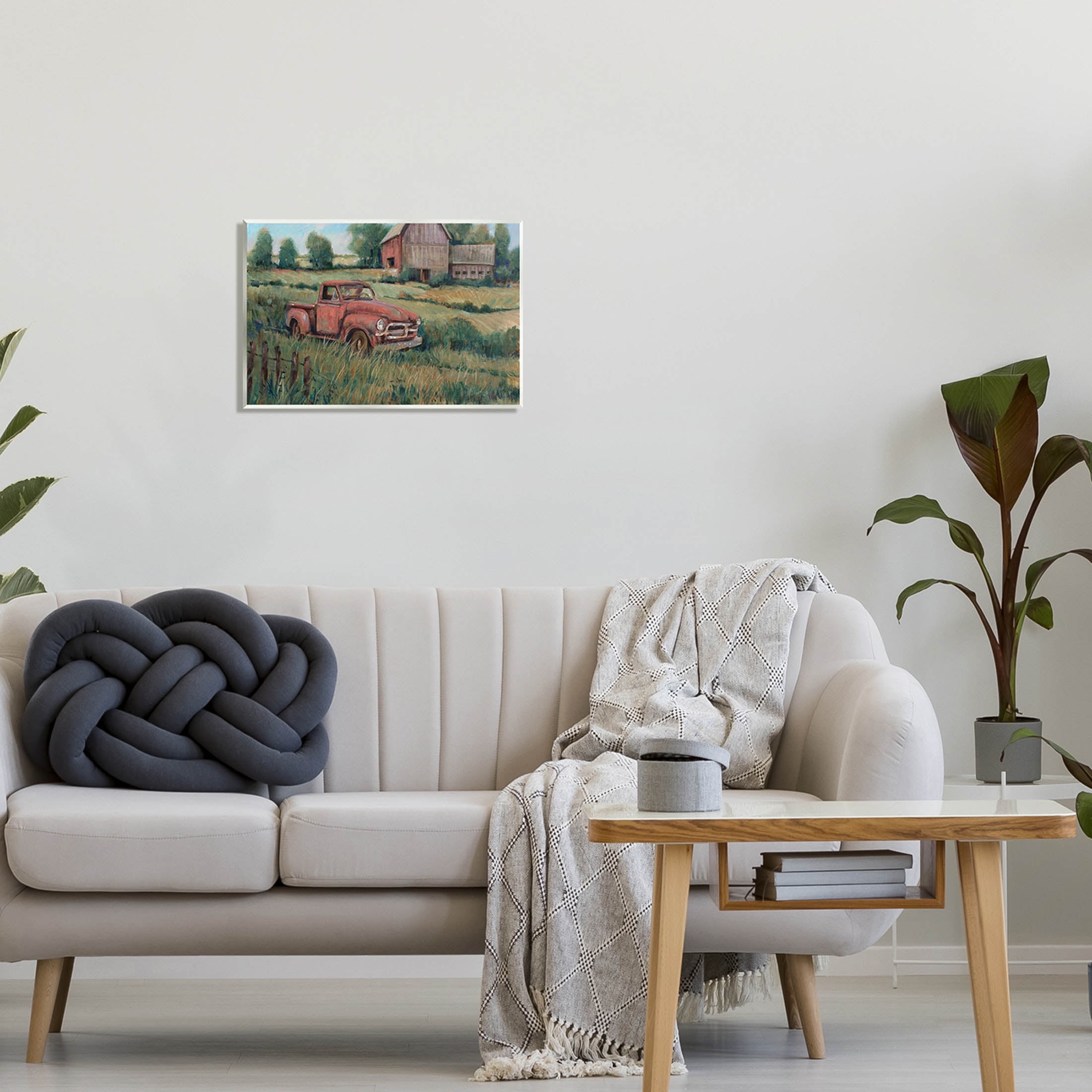 Stupell Industries Peaceful Farmland Truck Barn Scene Painting Unframed Art Print Wall Art, Design by Tim OToole