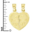 thumbnail image 3 of 10k Gold Breakable Heart Shaped Pendant for Best Friends - Jewelry for Friends, 3 of 5