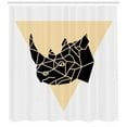 thumbnail image 3 of Rhino Shower Curtain, Angular Animal Motif with Triangle Background Modern Graphics, Fabric Bathroom Set with Hooks, 69W X 84L Inches Extra Long, White Beige and Charcoal Grey, by Ambesonne, 3 of 3