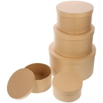 WHAMVOX Kraft Paper Gift Boxes Set of 1 for Storage Use Khaki Round Shape Containers