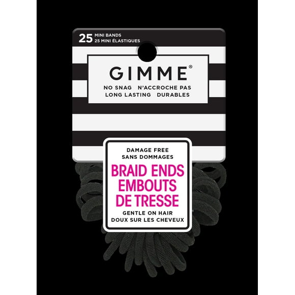 Gimme Hair Ties, Black Braid Ends, 25 Ct