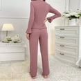 thumbnail image 3 of Womens Long Sleeve Pajama Sets Lounge Set Cute Casual 2 Piece Pjs Outfit Fall Sleepwear Nightwear, 3 of 7