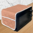 thumbnail image 1 of Floral Microwave Oven Cover, Modern Tile Pattern of Flowers Petals and Dots Geometrical Simplistic, Water Resistant Organizer with Pockets for Kitchen, 36" x 12", Orange White, by Ambesonne, 1 of 1