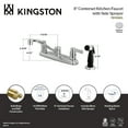 thumbnail image 4 of Kingston FB112NDL NuvoFusion Two-Handle 4-Hole 8" Centerset Kitchen Faucet with Side Sprayer in Polished Chrome, 4 of 4