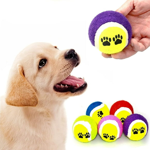 5 Pack 2.5 Inch Dog Toy Balls Tennis Ball For Dogs Exercise Training Safe Pet Gaming Toys,Random Color
