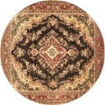 thumbnail image 1 of Ahgly Company Indoor Round Medallion Brown Traditional Area Rugs, 4' Round, 1 of 4