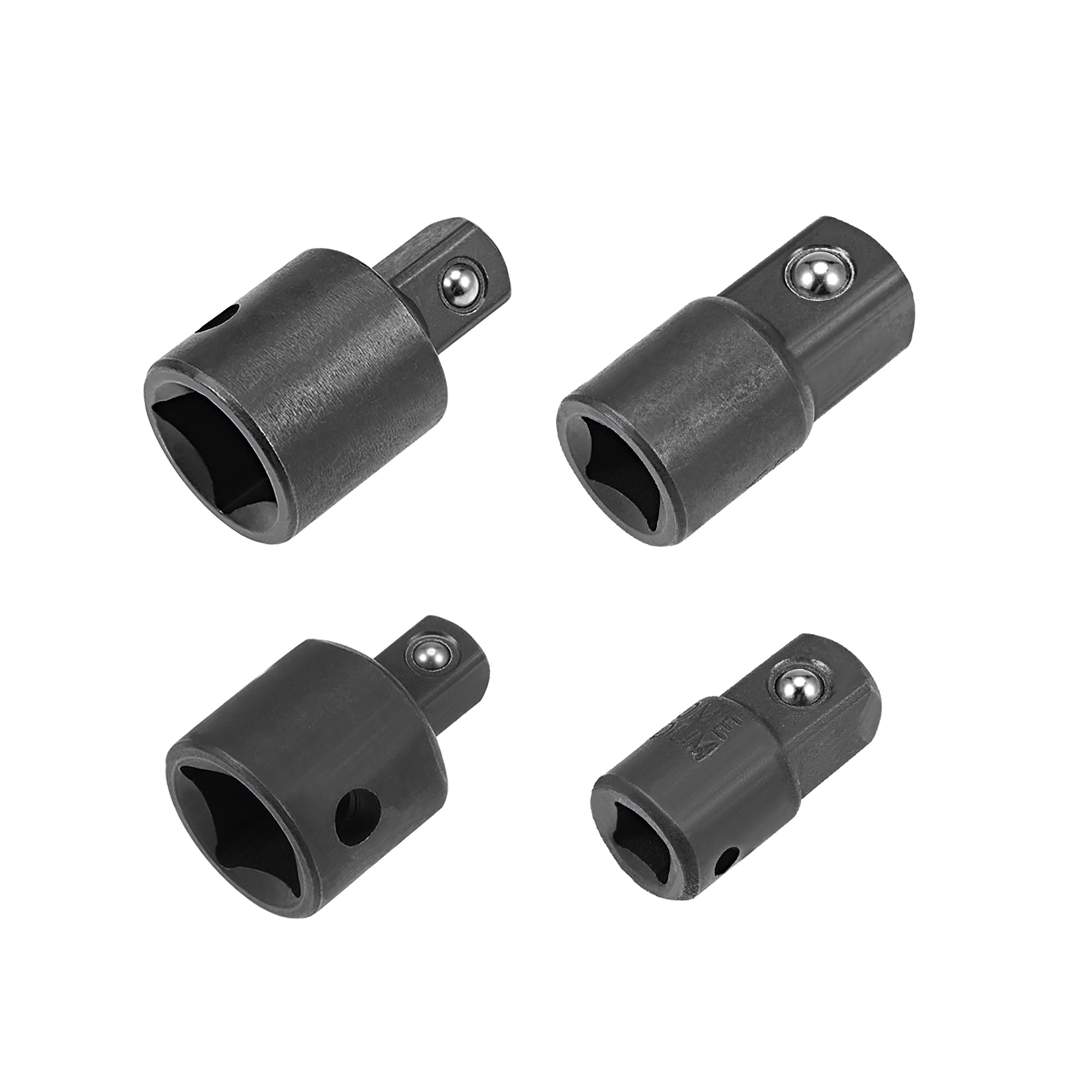 Socket Reducer and Adapter Set of 4pcs, Female to Male, Cr-V (Black)