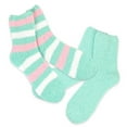 thumbnail image 4 of TeeHee Women's Warm Winter Cozy Fuzzy Slipper Socks 2 Pair Mint, 4 of 7