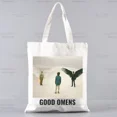thumbnail image 2 of Good Omens Crowley inefable David bolso de compras para mujer, bolso de mano ecológico reutilizable, bolso de mano Retro grande, bolso de compras para mujer, 2 of 5