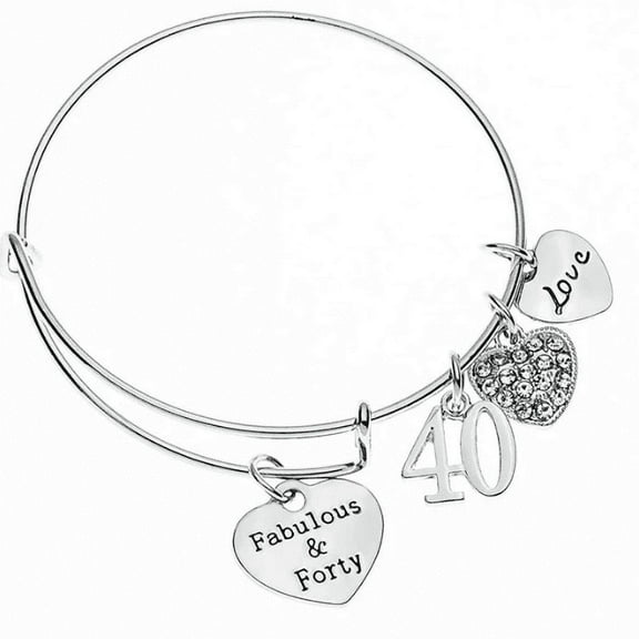 40th Birthday Gift for Women, Fabulous and Forty Charm Bracelet, 40th Birthday Ideas, Gift for Her