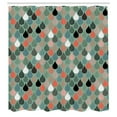 thumbnail image 3 of Ambesonne Geometric Shower Curtain, Raindrops Doodle Style, 69"Wx70"L, Salmon, 3 of 3