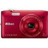 Nikon Coolpix S3500 20.1 Megapixel Compact Camera, Red