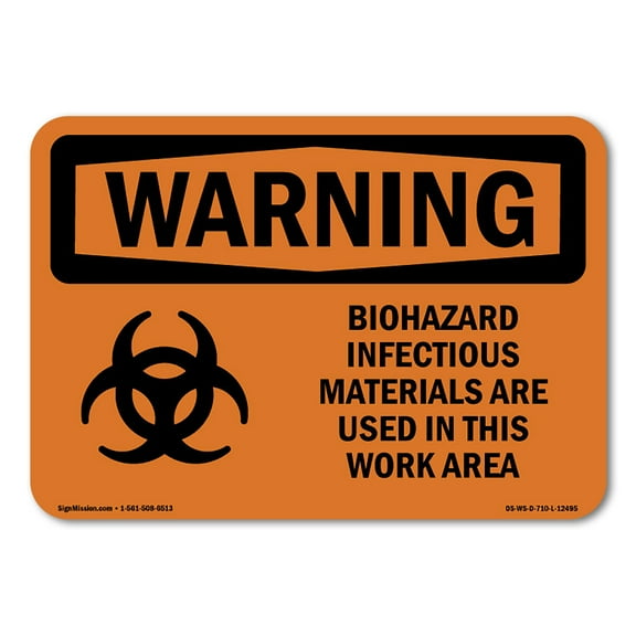 OSHA WARNING Sign - Biohazard Infectious With Symbol | Decal | Protect Your Business, Construction Site, Warehouse & Shop Area | Made in the USA
