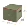 thumbnail image 4 of Whitmor Large Polyester Christmas Ornament Box 75 Sections, Green W/Red Trim - Adult Use, 4 of 7