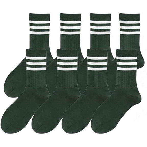 8 Pairs Striped Cute Socks Men's and Women's Spring and Summer Mid-tube Socks Sports High Waist Cotton Socks