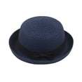 thumbnail image 3 of LRen Tea Party Hats for Women Elegant Women's Wide Brim Sun Hat for Beach Wedding Bridal Shower and Summer Outdoor Occasions Navy, 3 of 4