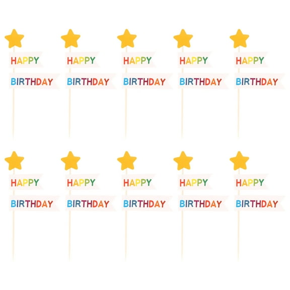 Birthday Happy Cupcake Topper Decoration Party Pick Cake Picks Supplies