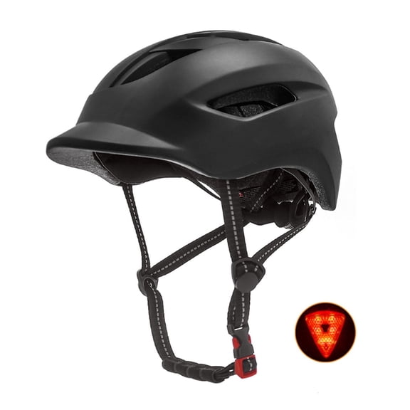 Mirov Adult mountain bike helmet with a rear light; unisex; comfortable and adjustable; ideal for city commuting and road cycling