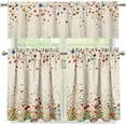 thumbnail image 4 of Kitchen Curtains and Valances Set Tier Curtains Decortaive Window Valances for Living Room Bathroom Farmhouse 3 Piece Kitchen Curtain Set Rod Pocket Easy Install, 4 of 6