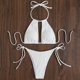 thumbnail image 2 of Conjunto de Bikini de Cintura Alta para Mujeres Color Sólido Sexy Colgantes Ajustables Bikini, Diseño de Corte Alto sin Espalda para Piscina, Playa Y Vacaciones, 2 of 4