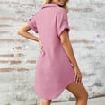thumbnail image 4 of Edvintorg Dresses for Women 2026 Summer Fashion Collared Button Down Shirt Dress Vacation Travel Sundresses with Pockets, 4 of 7