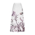 thumbnail image 5 of WXLWZYWL Women Flowy Maxi Skirt Floral Print Fall Casual Boho High Elatic Waist Loose Long Skirt with Pockets, 5 of 5