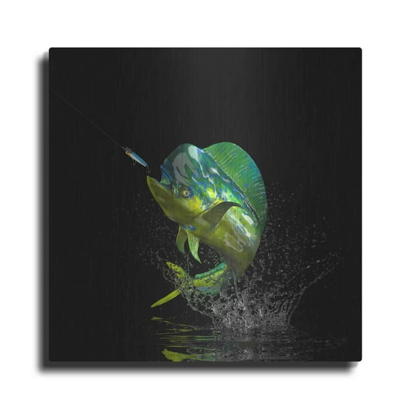 Luxe Metal Art 'Fisherman's Dream' by Epic Portfolio, Metal Wall Art, 12"x12"