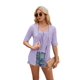 thumbnail image 3 of Blusa Tipo Túnica de Dos Piezas con Cuello Cuadrado, Botones y Patchwork, 3/4, Color , Talla S, 3 of 9