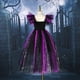 thumbnail image 4 of Disfraz de bruja de Halloween para niños y niñas, vestido de malla Alto y Bajo, Cosplay de vampiro con esqueleto 3D, fiesta de disfraces de Carnaval, 4 of 5