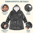 thumbnail image 2 of PAVILIA Fleece Sherpa Wearable Blanket Sweatshirt Hoodie for Kids Dark Gray, 2 of 7