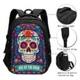 thumbnail image 3 of Fuzoiu Dead Day Party Print USB Backpack with Charging Port,Laptop Backpack,Business Travel Durable Laptops Backpack, for School, Work, Travel & Outdoor Activities, 3 of 7