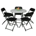 thumbnail image 4 of 5 Pack Plastic Folding Chair, Portable Patio Chairs, Stackable Commercial Seat with Steel Frame, 260lbs Weight Capacity, Fold up Event Chairs, for Office Wedding Party Picnic Kitchen, 4 of 10