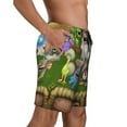 thumbnail image 3 of My Singing Monsters Plant Island Men's Beach Shorts Swim Trunks Casual Quick Dry Board Shorts Swimwear Pants with Mesh Lined and Pockets, 3 of 8
