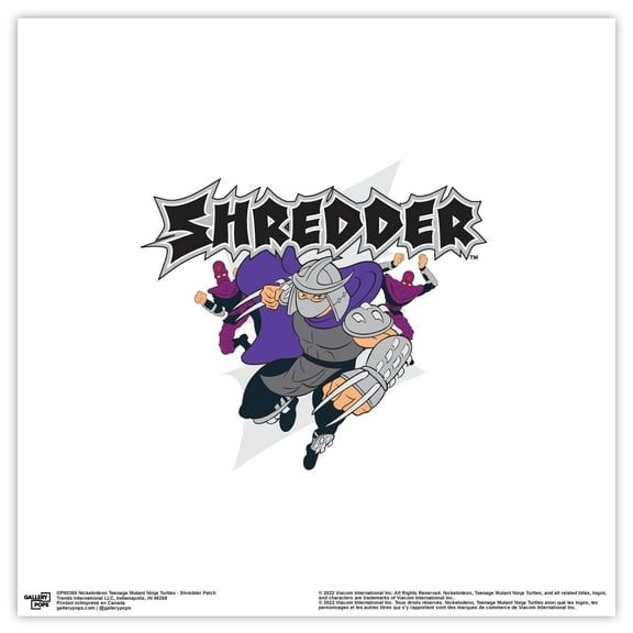 Gallery Pops Nickelodeon Teenage Mutant Ninja Turtles - Shredder Patch Wall Art, Unframed Version, 12" x 12"