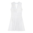 thumbnail image 5 of CHICTRY Women's Modern Lyrical Dance Dress Shiny Dimonds Mesh Deep V Ballet Leotard Ice Skating Dresses White XL, 5 of 7