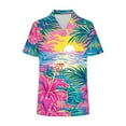 thumbnail image 6 of HaoXianJian Hawaiian Shirt Plus Size Women Spring Tops for Women Going Out Tops Soft Cool Summer Shirts Floral Tropics Print V Neck T-Shirt Button Up Tops Short Sleeve Blouse Graphic Tees Shirts, 6 of 7