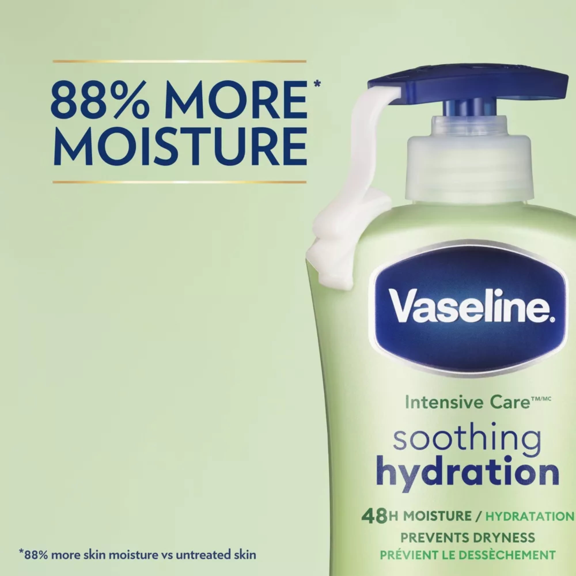 Vaseline Intensive Care Soothing Hydration Non Greasy Women's Body Lotion Dry Skin, 20.3 fl oz Each, Pack of 2